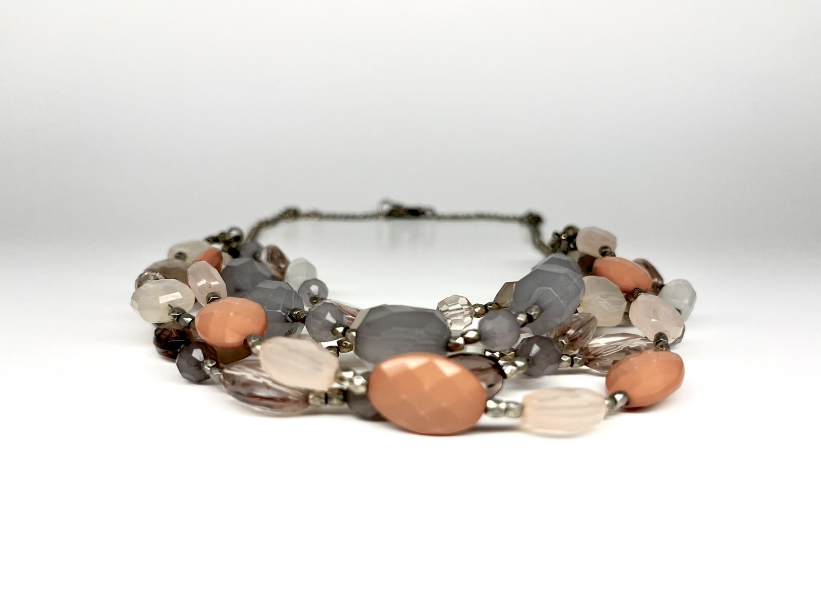 Multi strand beaded statement multicolor collar n… - image 3