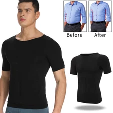 Mens Gynecomastia Compression T Shirt Slim Shapewear to Hide Man Boobs Moobs Top