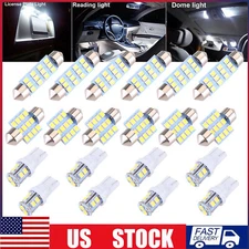 20PCS LED Car Interior Inside Light Dome Map Door License Plate Lights White