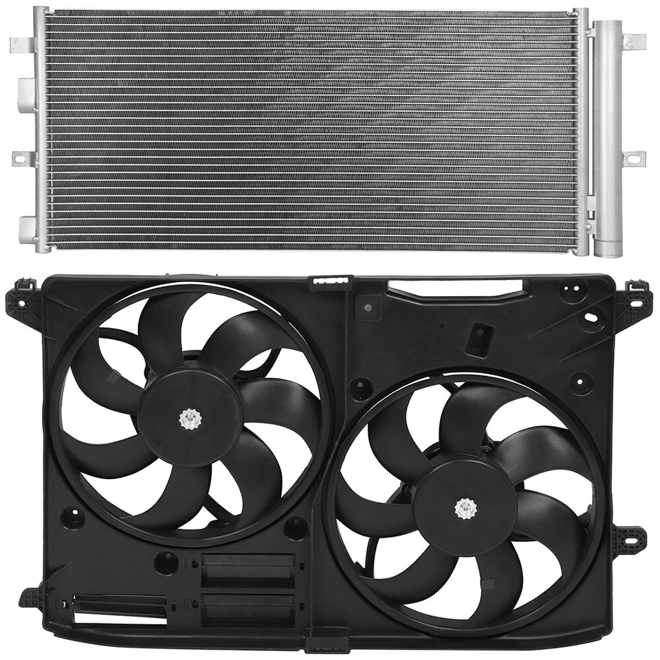 Electric AC Condenser Cooling Fan Kit For 2013 2014 2015 2016 Ford Fusion Foto 2 de 4