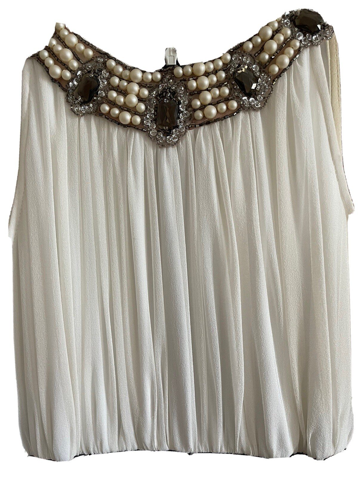 Elegant Black & White Embellished Cocktail Dress Sizes 4-6(s)-image