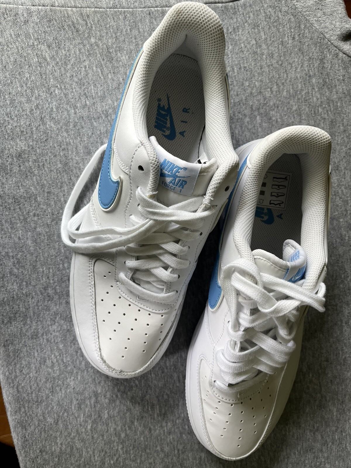 Nike Air Force One White and Blue Size 10 Mens Pre O… Gem