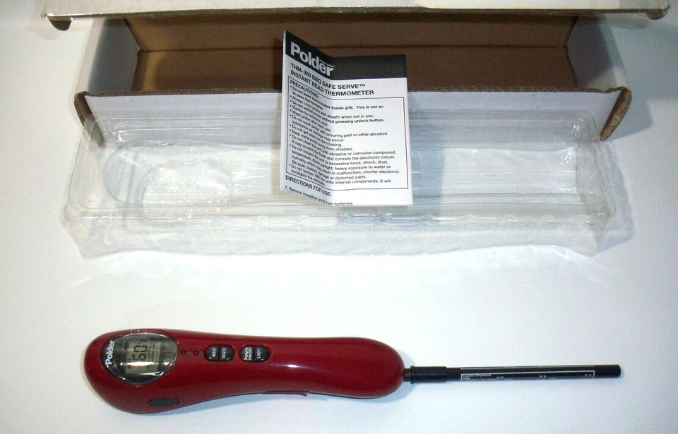 Polder THM-380 BBQ Telescópico Lectura Instantánea Termómetro, Barbacoa, ¡Nuevo! Foto 2 de 4