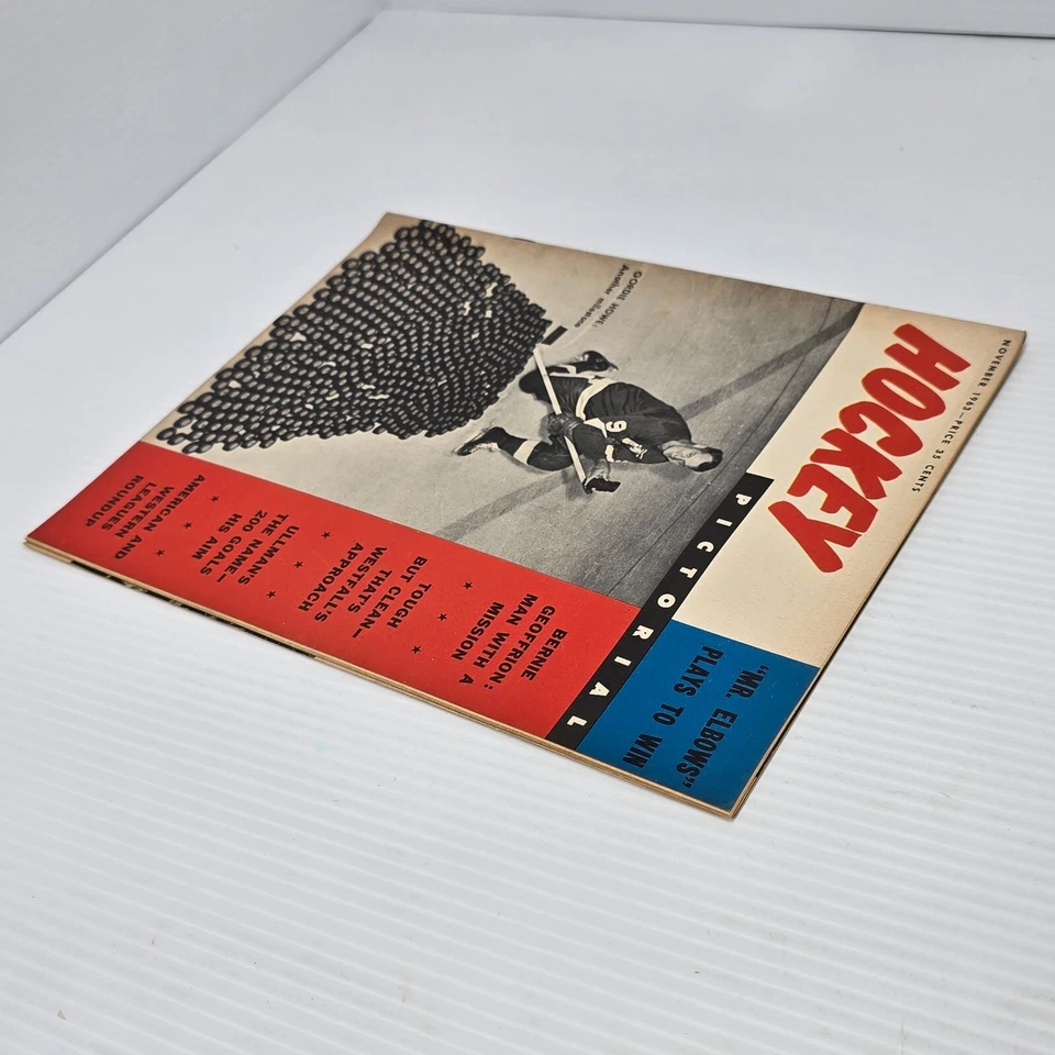 Revista de hockey pictórica Gordie Howe: otro hito noviembre 1963 en blanco y negro de colección Foto 3 de 4