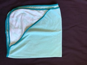 Baby Hooded Bath Towel~Turquoise @Turquoise Trim ~31 in x 34 in by Cloud Island