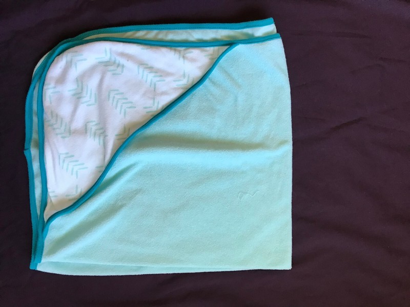 Baby Hooded Bath Towel~Turquoise @Turquoise Trim ~31 in x 34 in by Cloud Island
