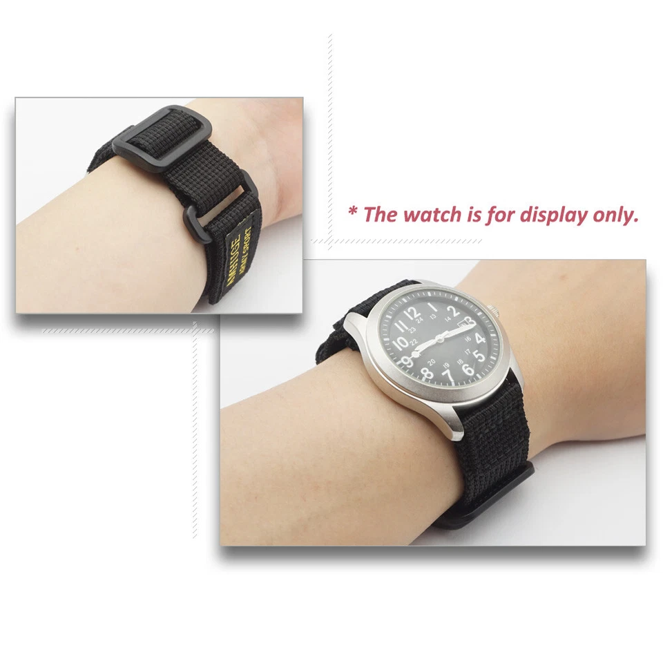 Correa de reloj de nailon 18 m 20 mm 22 mm correa de reloj gancho y bucle deportivo impermeable ajustable Foto 2 de 4