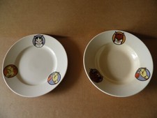 Villeroy et Boch Assiette ancienne décor naïf  fable animaux basse cour