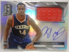2013-14 Panini Spectra KJ Mcdaniels SP Jersey Autograph Auto Prizm RC # / 125