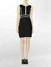 Calvin Klein sleeveless colorblock sweater dress Sz S Black