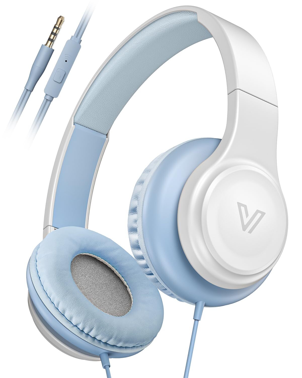 VOXii GE01 Lightweight Foldable On-Ear Headphones with Mic and Enhanced Bass