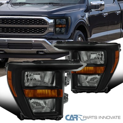 Fits 2021-2023 Ford F150 F-150 Smoke Left+Right Side Halogen Headlights 21 22 23