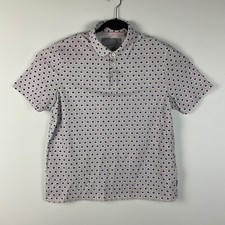 Ted Baker Gray Floral Cotton Knit Polo Collar Shirt Men's Size 5
