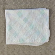 Vintage Plaid Print Baby Receiving Blanket Pastel Pink White Green