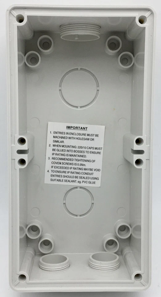 E2 IP66 2 Gang Base Double Weatherproof Enclosure Outlet 2 Module Box Mountng x2 - Image 4 of 4