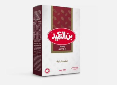 AL Ameed Turkish coffee Medium with Ccardamom 250g بن العميد تركيه وسط مع هيل