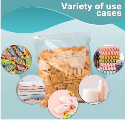 250 Pcs Clear Zip Top Slider Bags, Reclosable, 2.75 Mil, 8'' x 10''