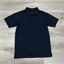 Chaps Boys Polo T-Shirt Large L Navy Blue School Approved Short Sleeve Polyester