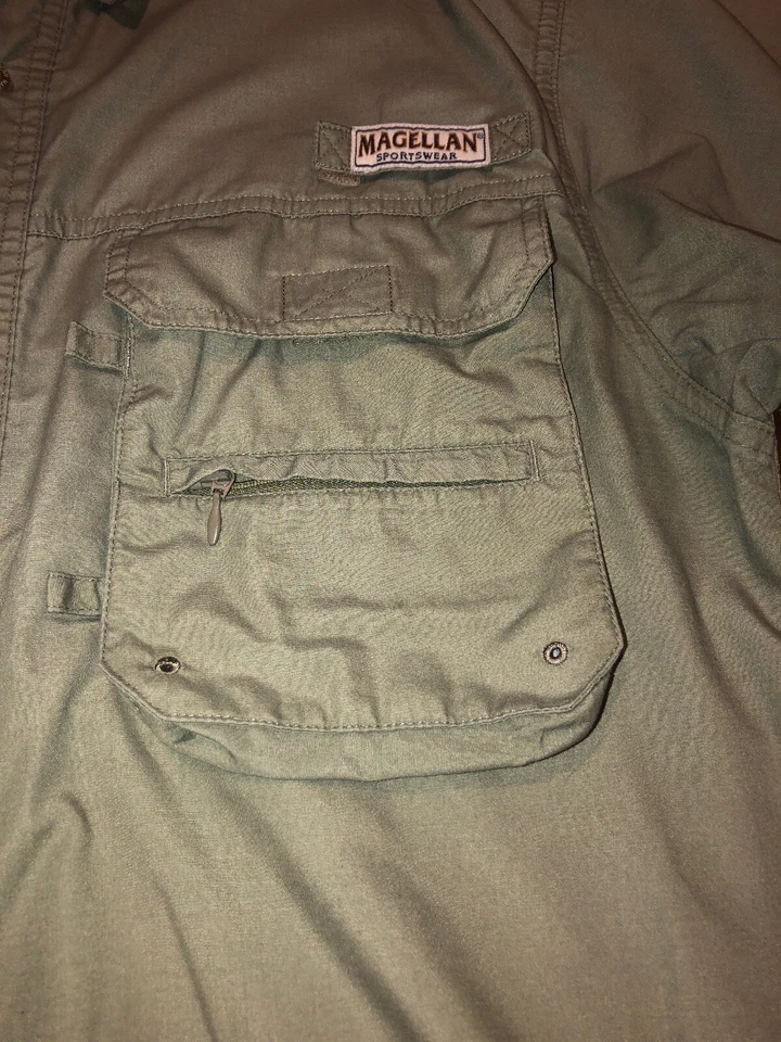 CAMISA DE PESCA MAGELLAN OUTDOOR VERDE PARA HOMBRE VENTILADA LIBERACIÓN SECA TALLA MEDIANA Foto 3 de 4
