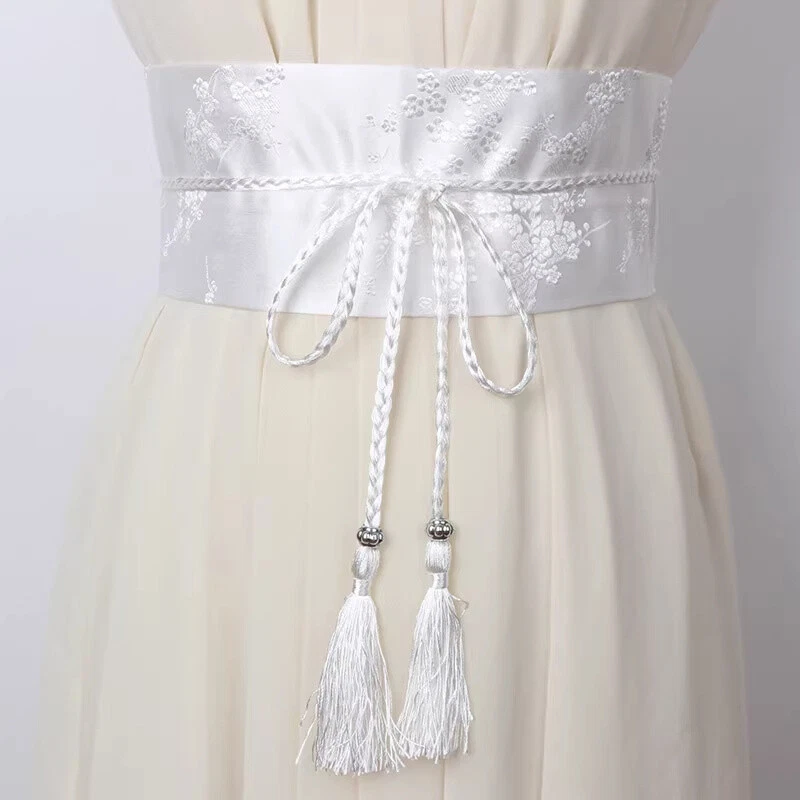 Mujeres Satén Bordado Corsé Cinturón Cintura Versátiles Corbata Cinturón Foto 2 de 4