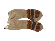 Light Brown Long Knit Glove Mitten New One Size