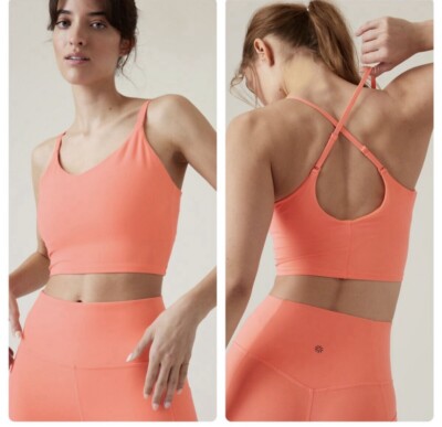 Athleta Elation V-Neck Convertible Crop D-DD Coral Size 3X-NWT