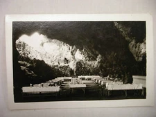 VINTAGE REAL PHOTO POSTCARD DINING ROOM IN A CAVE UNUSED
