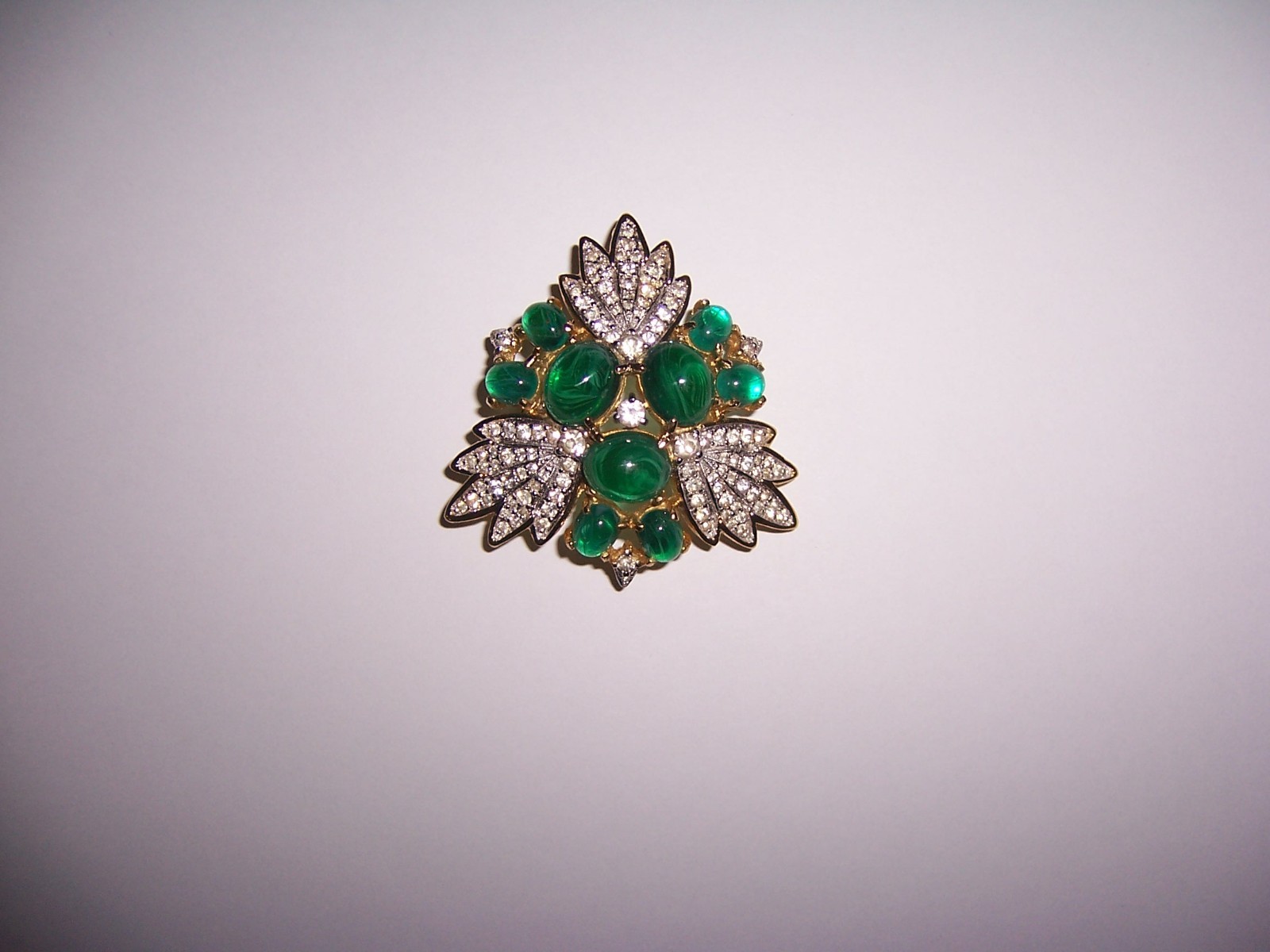 Stunning Polcini Large Marbelized Emerald/Rhinestone … - Gem