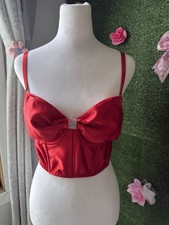 Victoria s Secret Dream Angels Red Bow Detail Bustier Top - 36C