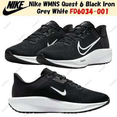 Nike WMNS Quest 6 Black Iron Grey White FD6034-001 Women's Size