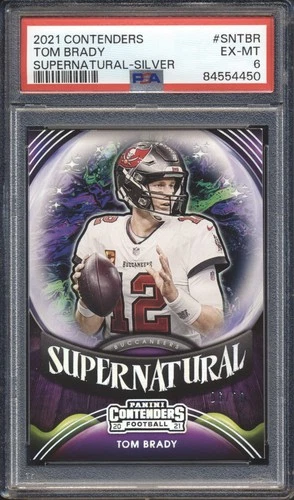 2021 Contenders Supernatural SILVER #/99 Tom Brady PSA 6 PATRIOTS / BUCCANEERS