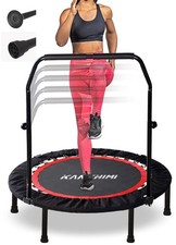 40" Folding Mini Fitness Indoor Exercise Workout Rebounder Trampoline with Ha...