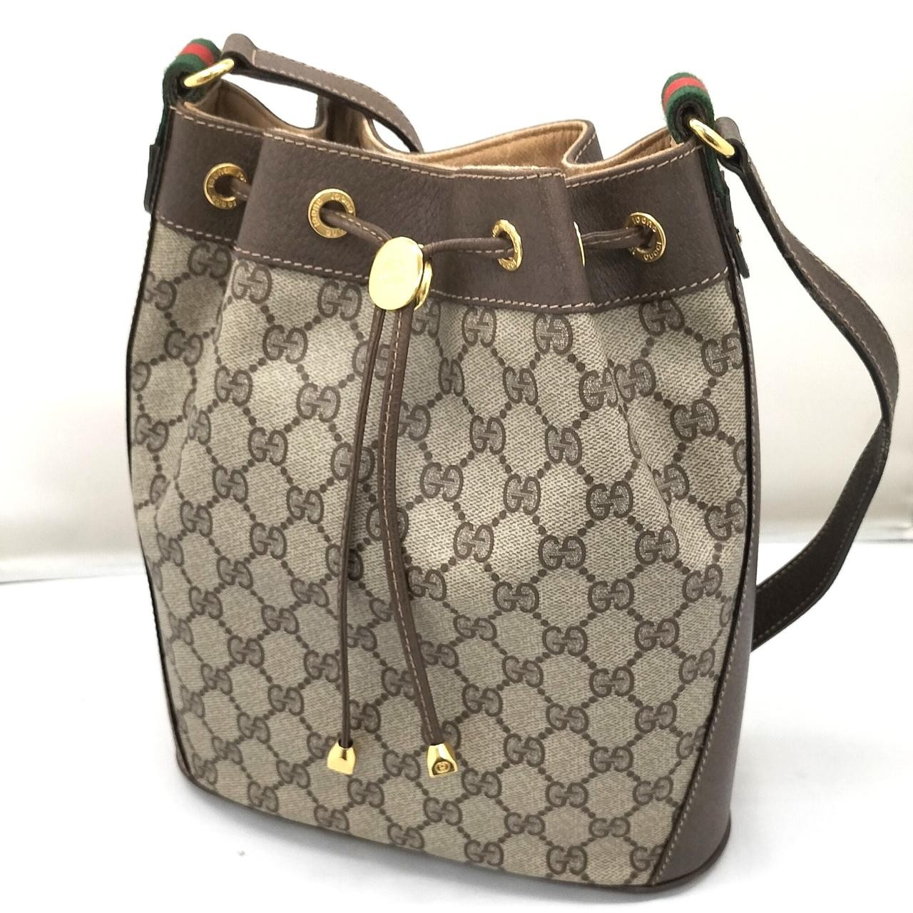 GUCCI Beige Leather Shoulder Bag 10.2 Inches-image