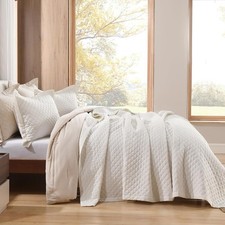 Linen Quilt Set King Size 3-Piece 100 Linen Front  Cotton Back Prewashed
