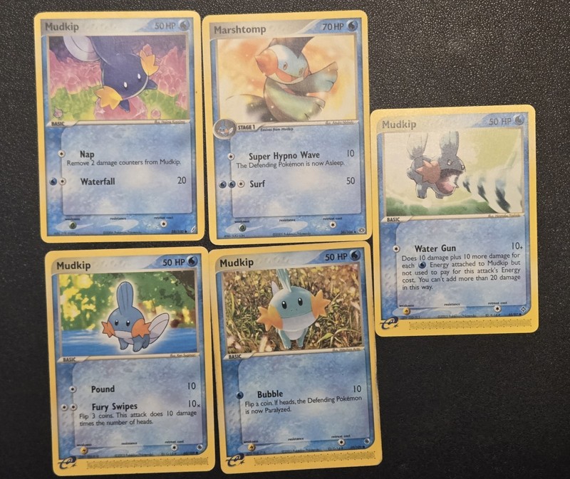 Vintage Pokemon Cards Lot (Mudkip, Marshtomp)