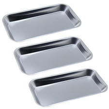 Stainless Steel Medical Instrument Trays, 3 Pack Metal Tray Medical Tray Dental