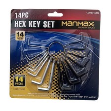 14pcs Allen Hex Key Set Hardened Steel AF + Metric Sizes Handy Tools Set