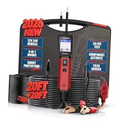 P100 Plus Automotive Power Circuit Probe Tester,12V 24V Extra Large Size Case