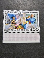 TIMBRE TUNISIE L'INDÉPENDANCE DES ÉTATS-UNIS N°836 NEUF ** LUXE MNH 1976
