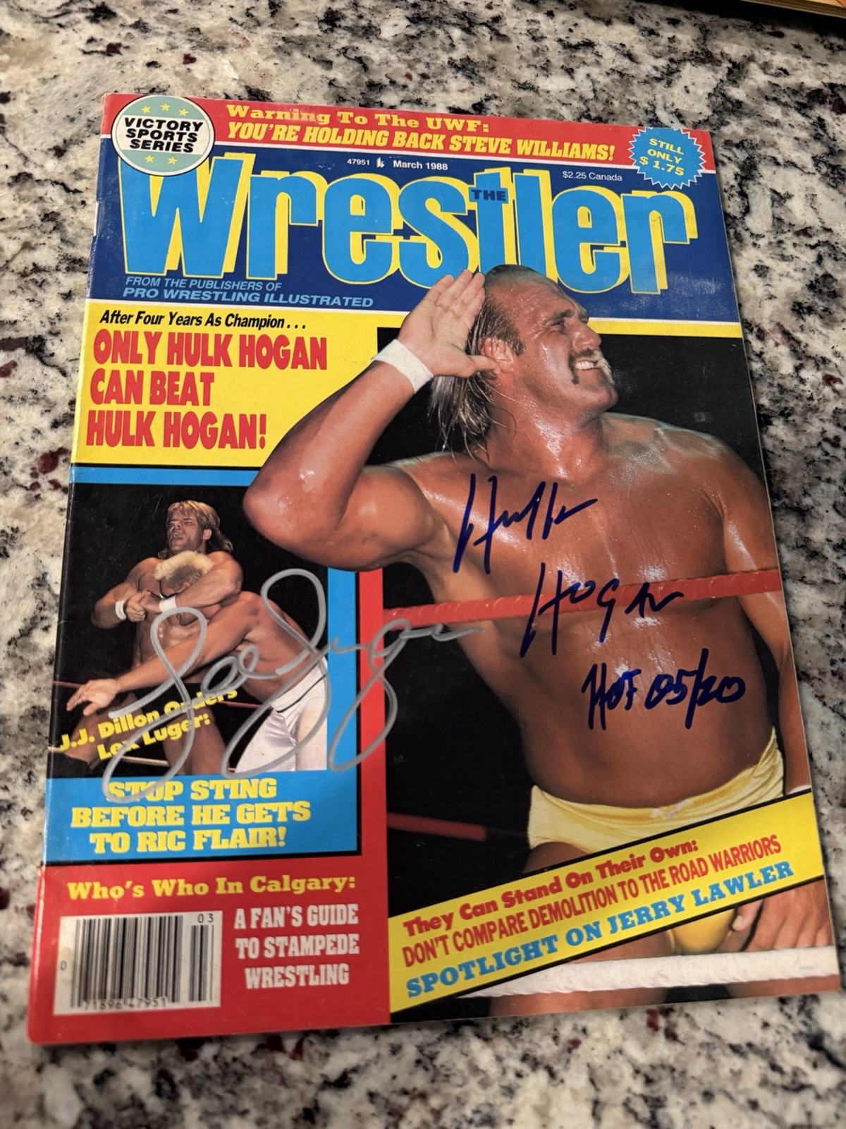 WWE Hulk Hogan Lex Luger Wcw Autographed Magazine Wrestling Photo Signed Aew