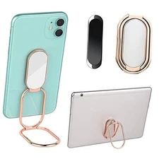 Phone Ring Holder Finger Kickstand, Foldable 360° Rotation Cellphone Rose Gold