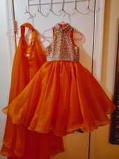 Girls Size 2 Organza Pageant/Formal Dress w/ Detachable Train