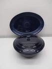 Vintage Fiesta Cobalt Blue Homer Laughlin Covered Casserole Bowl W/lid & Platter