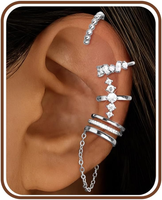Ohrklemme Ohrmanschette Ear Cuff Silber Ohne Piercing Clip Auf Ohrringe