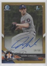 2018 Bowman Draft Chrome Pick Gold Refractor 18/50 Jayson Schroeder Auto ni4
