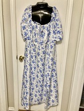 Shein Curve 5x Long Slit Maxi Dress 3/4 Sleeve Zipper Closure Ribbon Tie Front