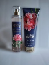 Bath Body Works Perfect Peony Fine Fragrance Body Mist Spray Body Cream Set
