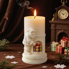 2pcs 3D Santa Claus Silicone Candle Mold Christmas Craft Resin Soap Plaster Mold