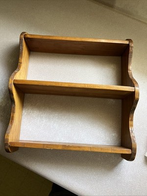 Vintage Old Wooden Shelf Home Decor Knick Knack Salt Pepper Shaker Shelf