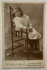 Cabinet Card Photo Henry Kemp Van Ee Santa Rosa California Girl Stylish Chair